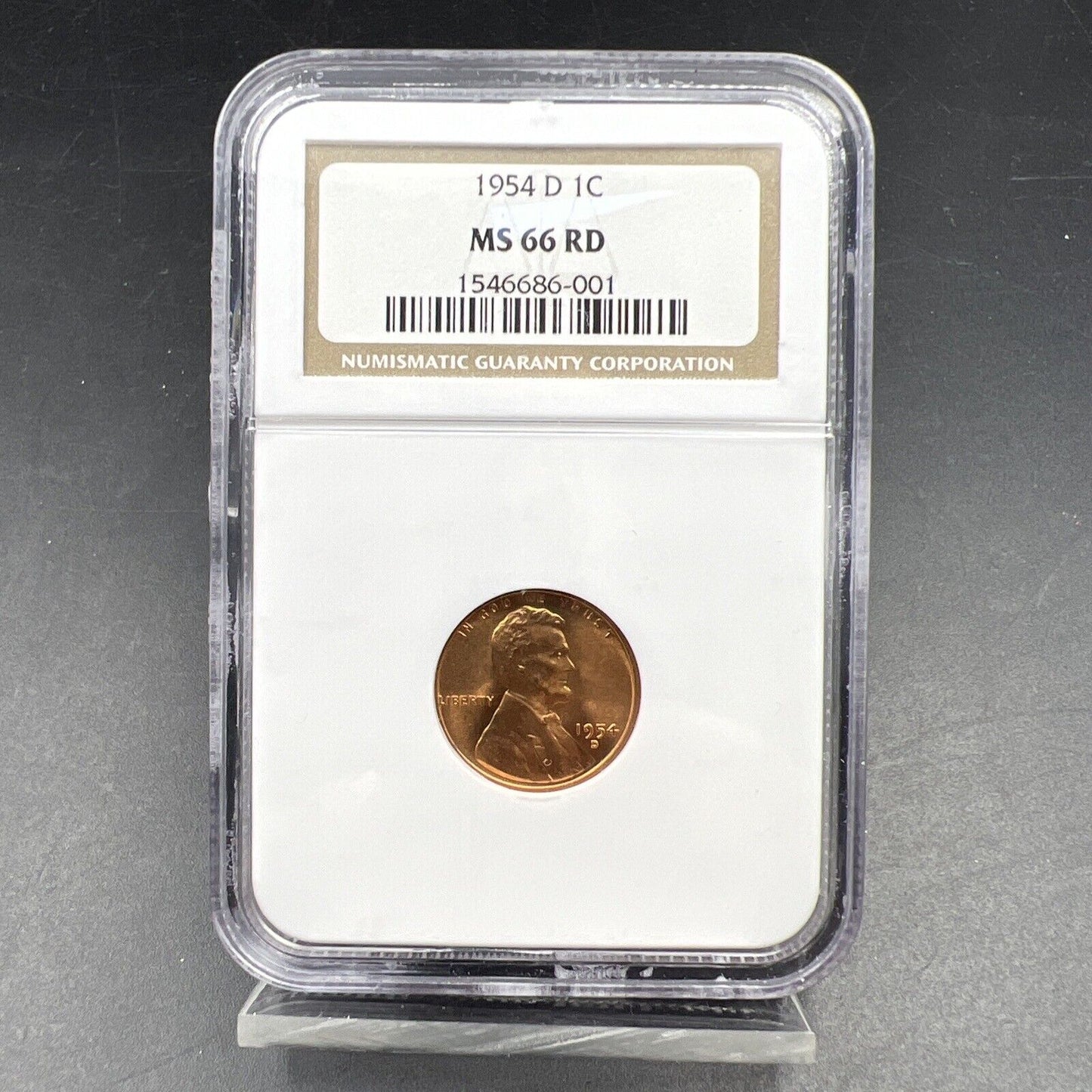 1954 D Lincoln Wheat Cent Penny Coin NGC MS66 RD Gem BU Certified