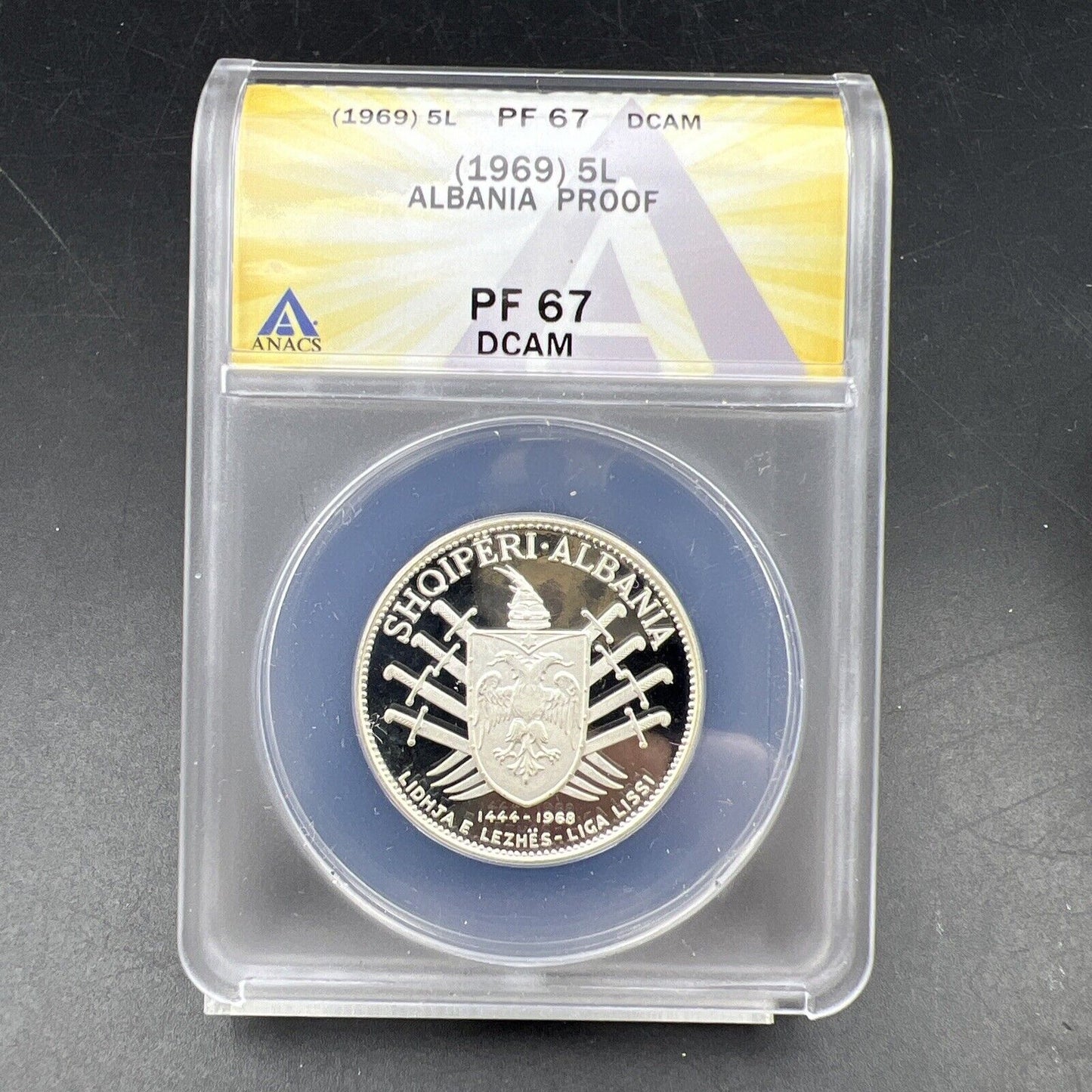 1969 Albania 5 Leke Gem Proof Silver Coin ANACS PF67 DCAM