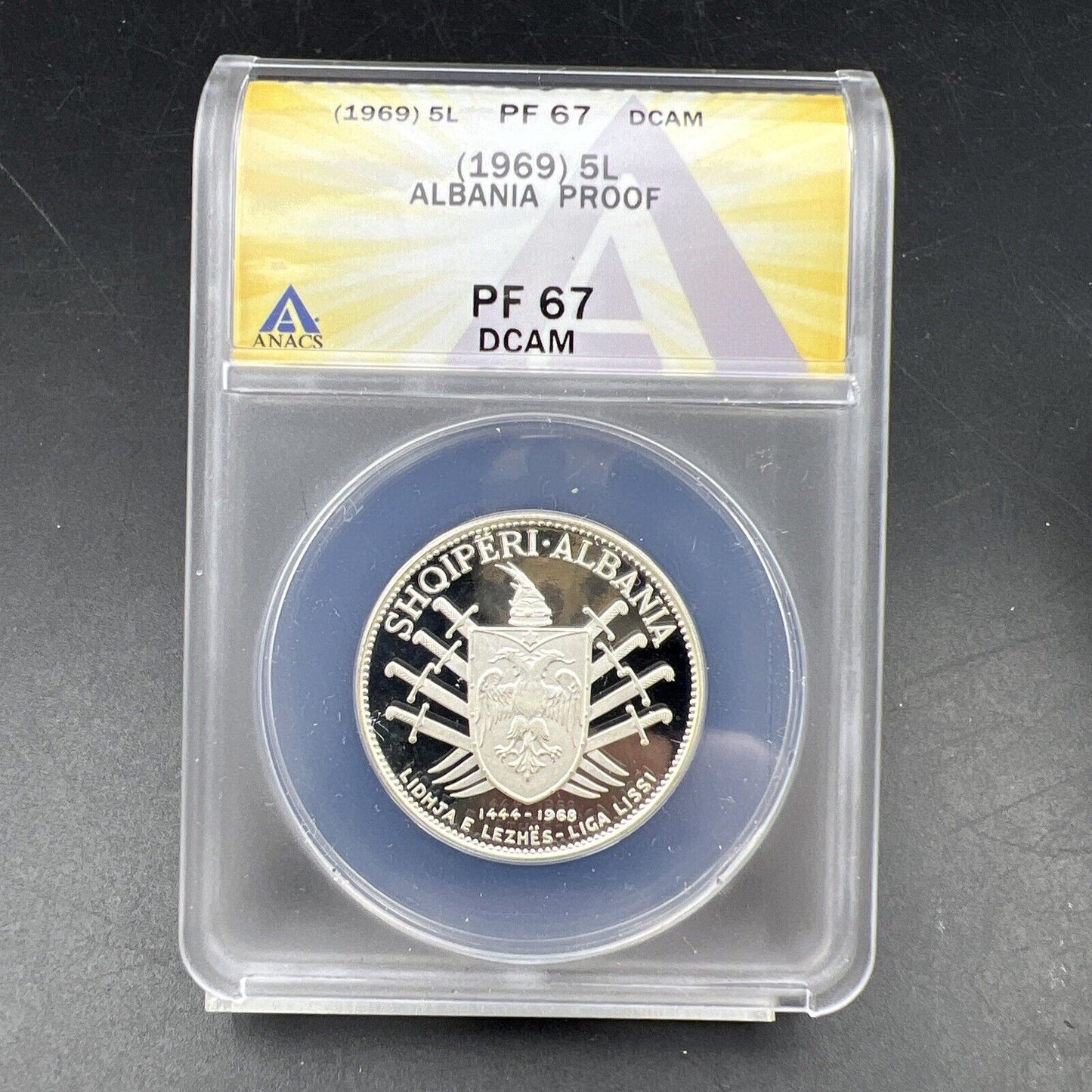 1969 Albania 5 Leke Gem Proof Silver Coin ANACS PF67 DCAM