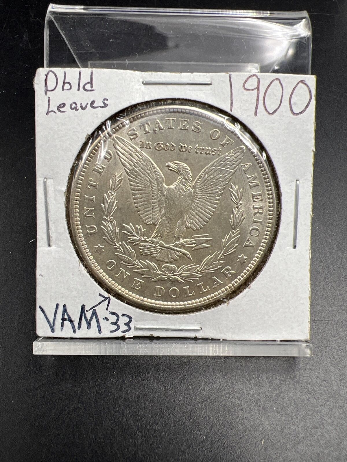 1900 P Morgan Silver Dollar Coin VAM 33 Variety DDR Reverse Leaves Choice AU