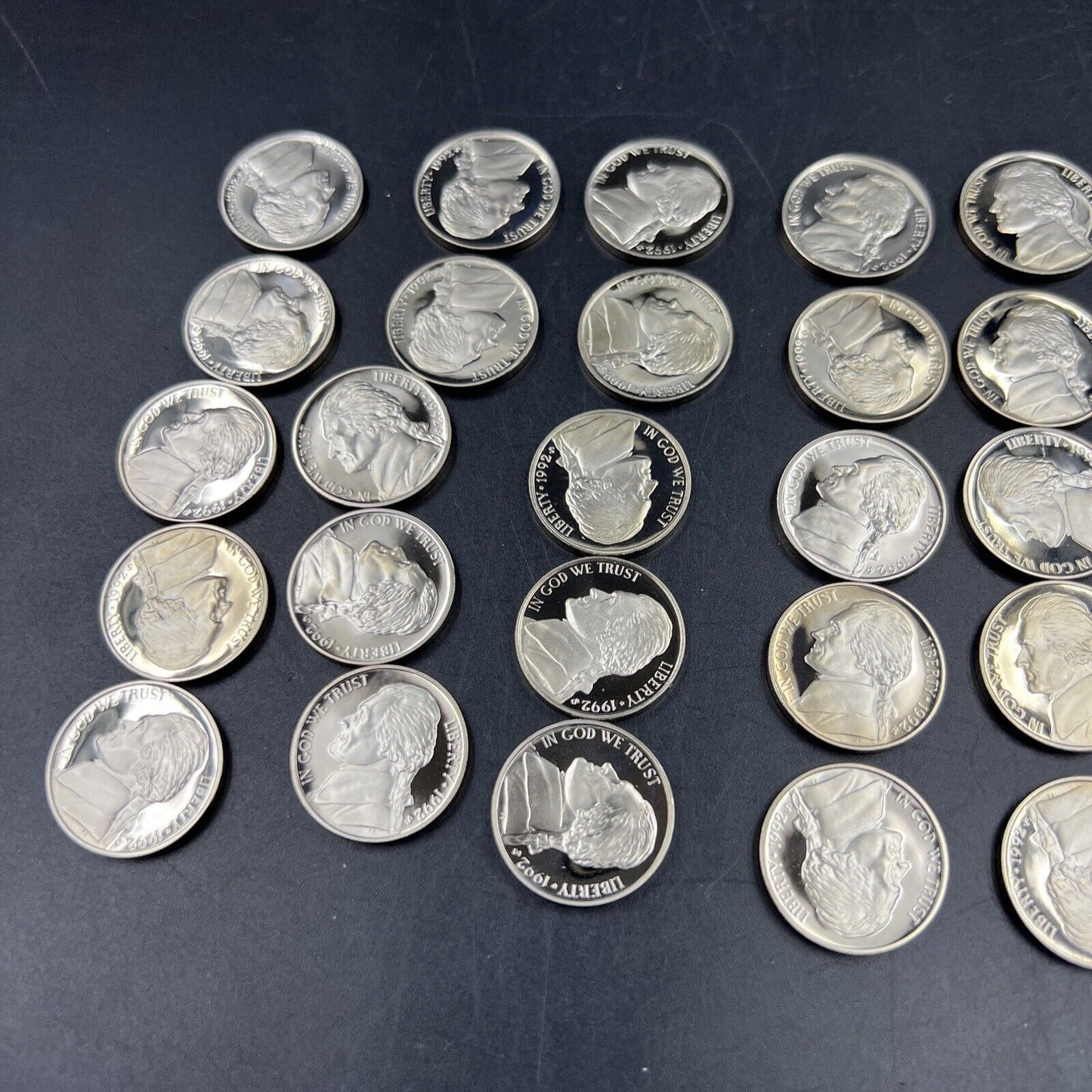 1992 S Gem Deep Cameo Proof Jefferson Nickel Roll 40 US Exact coins pictured
