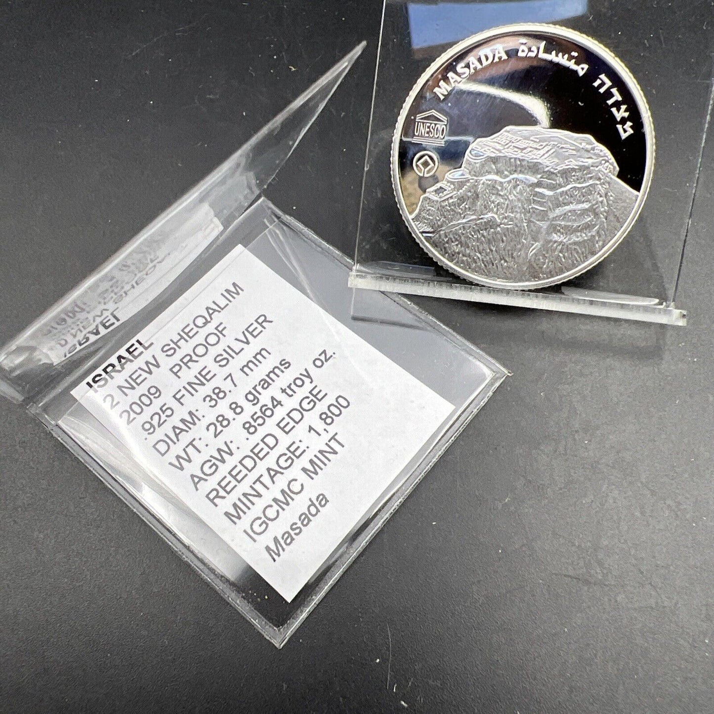 2009 Israel 2 Two New Sheqalim Gem Proof Silver Proof Coin IGCMC Mint