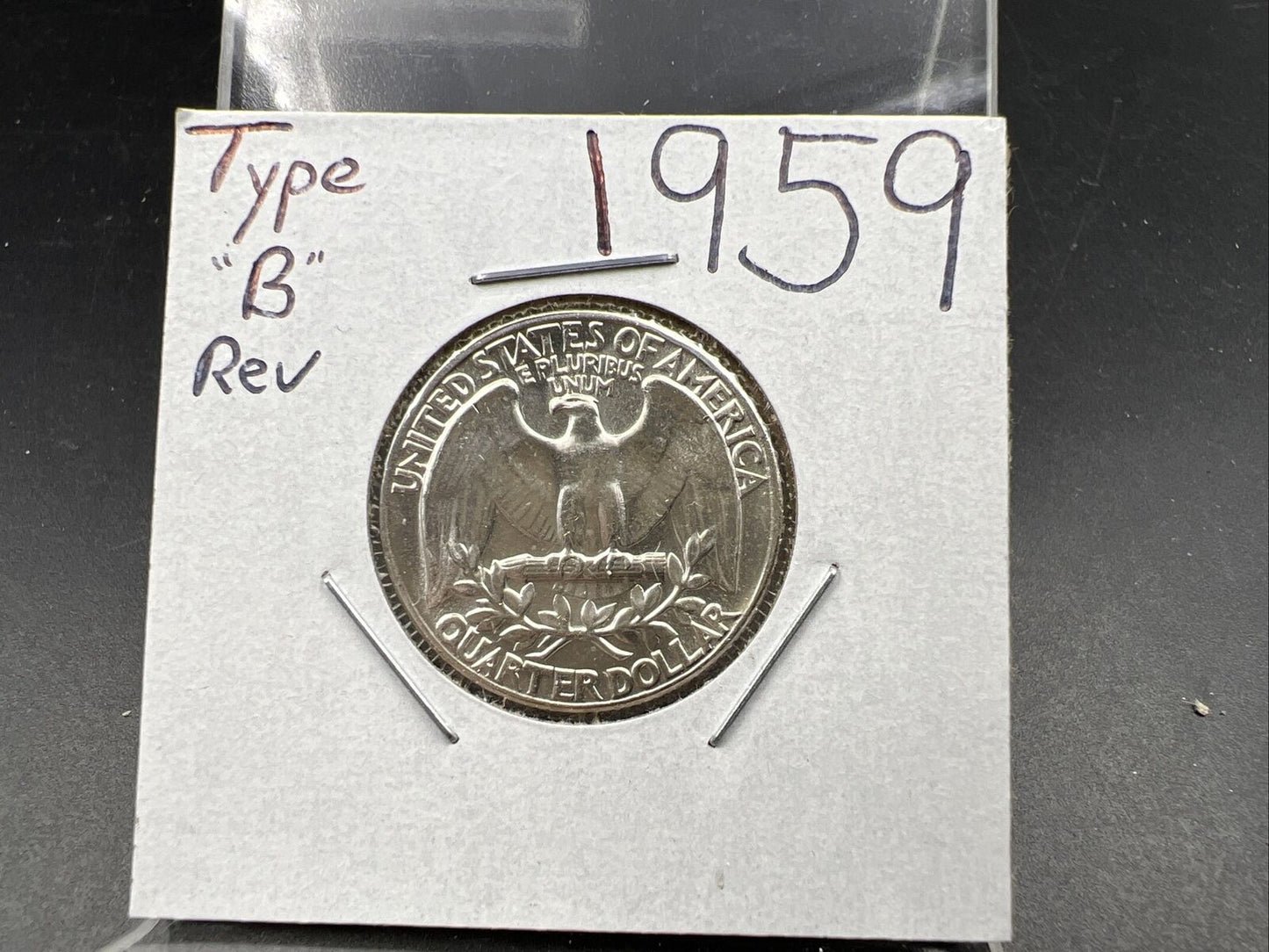 1959 P 25C Washington Quarter Silver Coin Choice BU Uncirculated Type B Rev #A