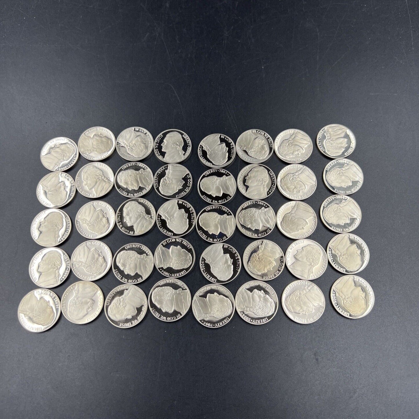 2004 S Proof Jefferson Nickel Roll 40 Peace Medal Handshake Exact coins pictured