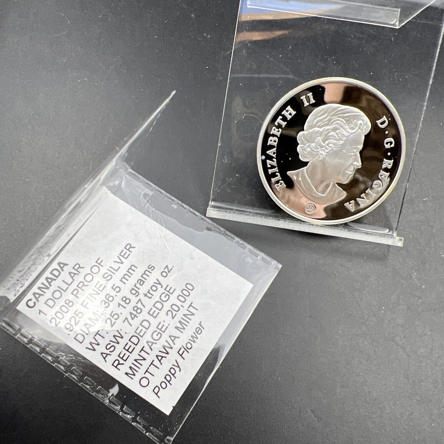 2008 Canada Ultra High Relief Proof Silver Coin Ottawa Mint Remember Souvenir