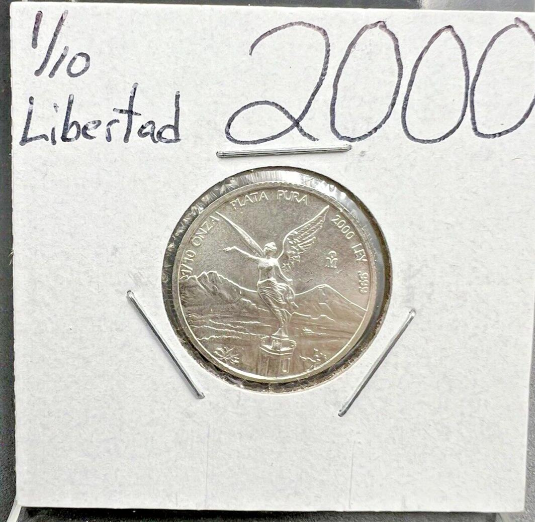 2000 Mexico Libertad  1/10 ounce Silver Coin Pure Plata Pura Silver .999 #24GA
