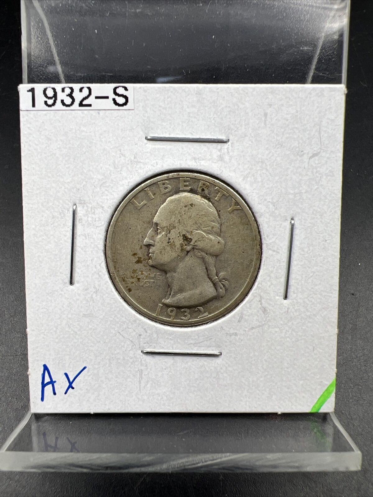 1932 S 25c Washington Silver Quarter Coin Choice Fine Circ Semi Key Date