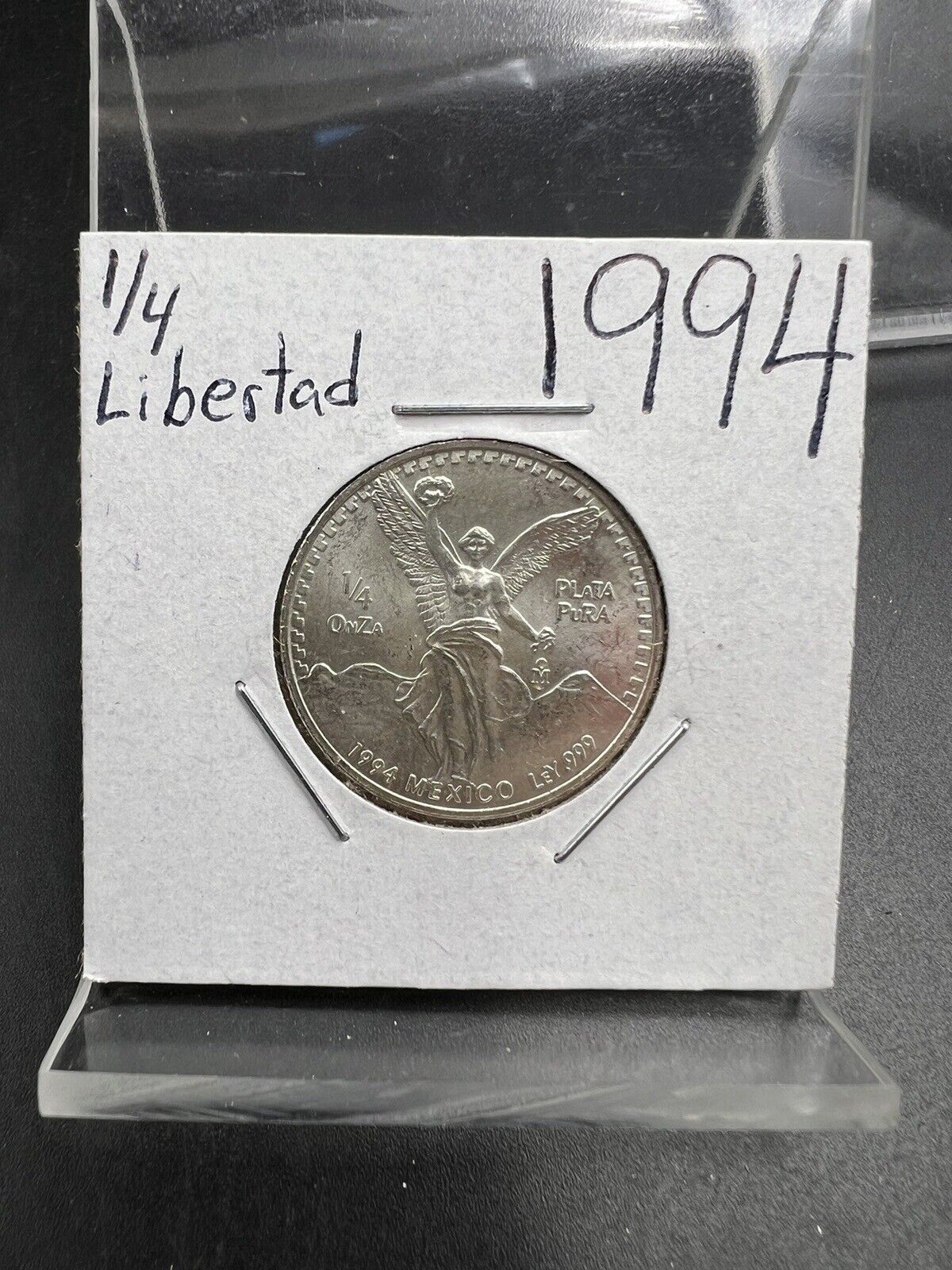1994 Mexico 1/4 Ounce .999 Silver Round Libertad Ley Plata Pura Coin #OA GEM UNC