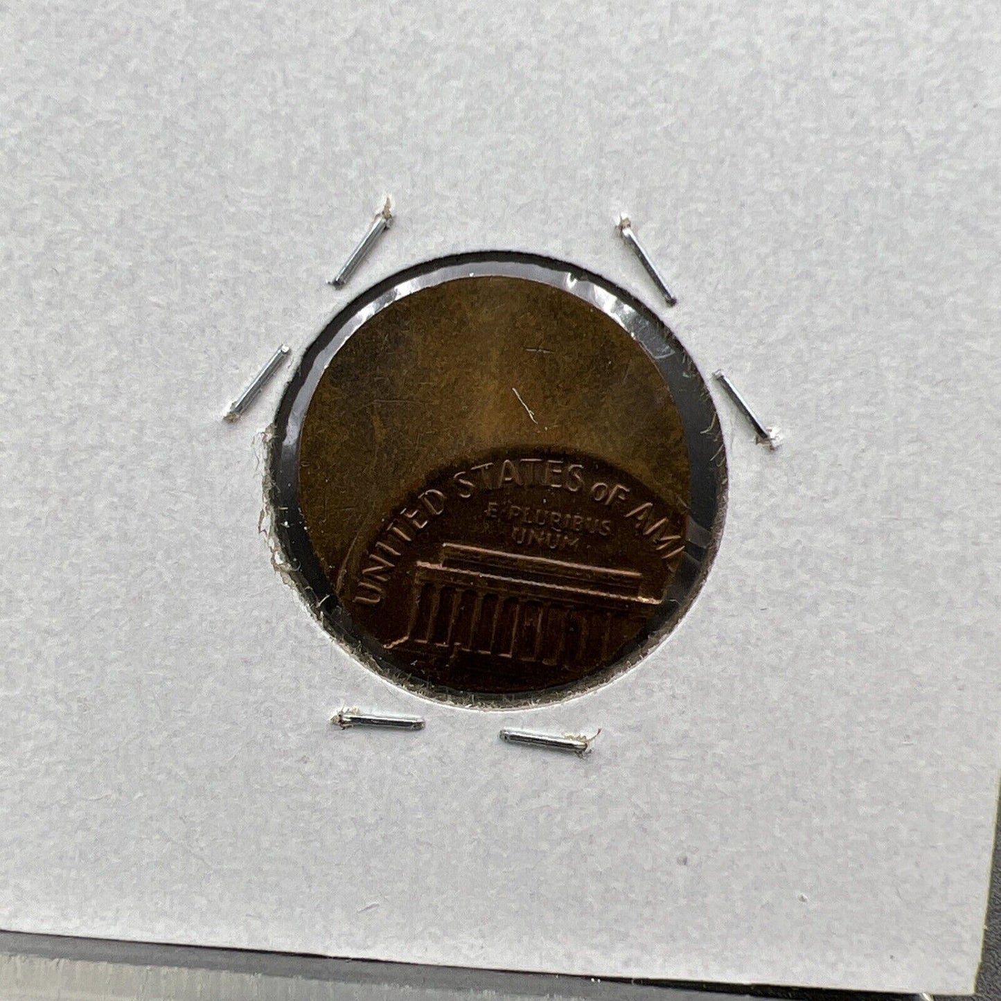 198x ND Off Center 1c Lincoln Memorial Bronze CH AU / UNC Error Coin