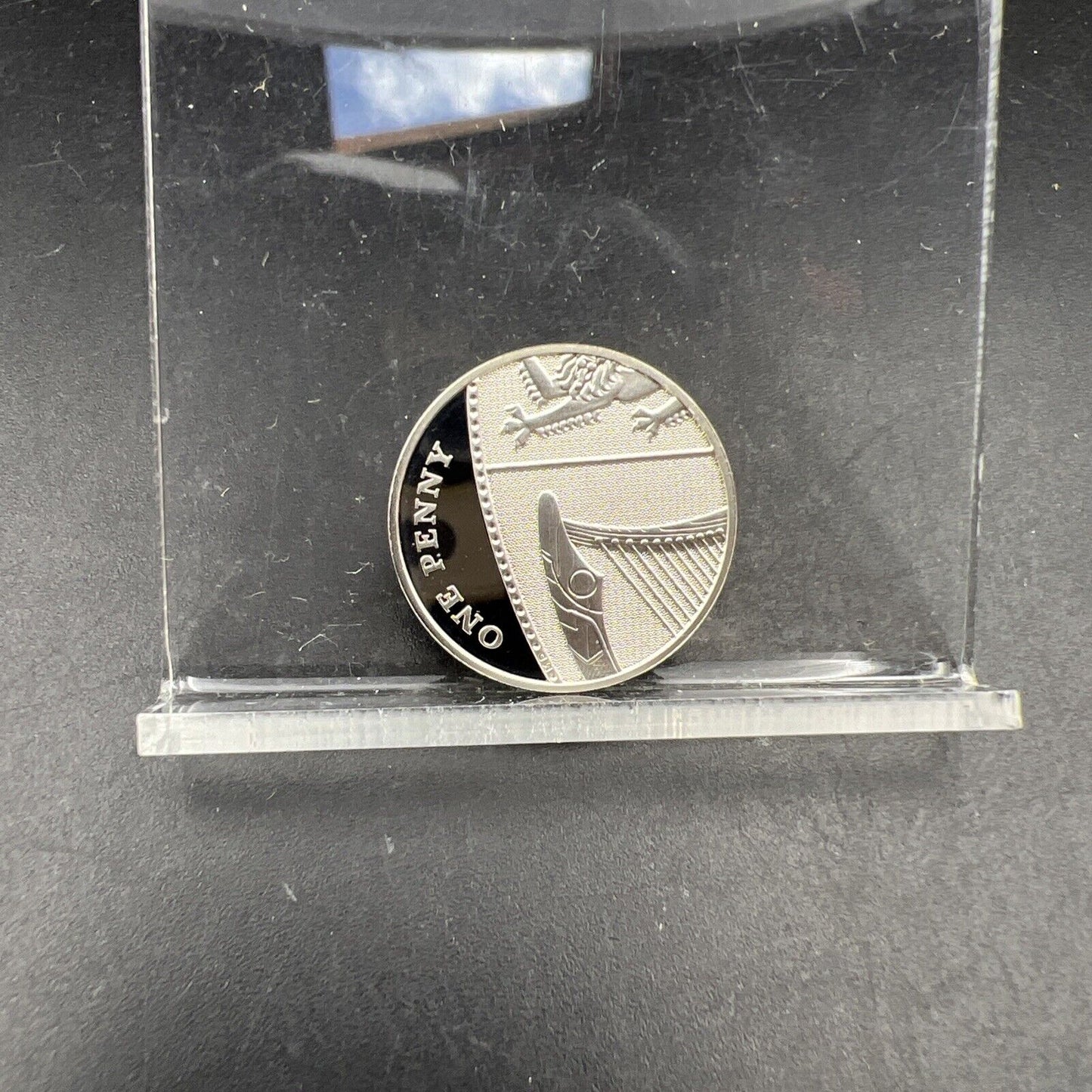 2008 Sterling Silver British One 1 Penny Coin CH Proof Royal Shield #A