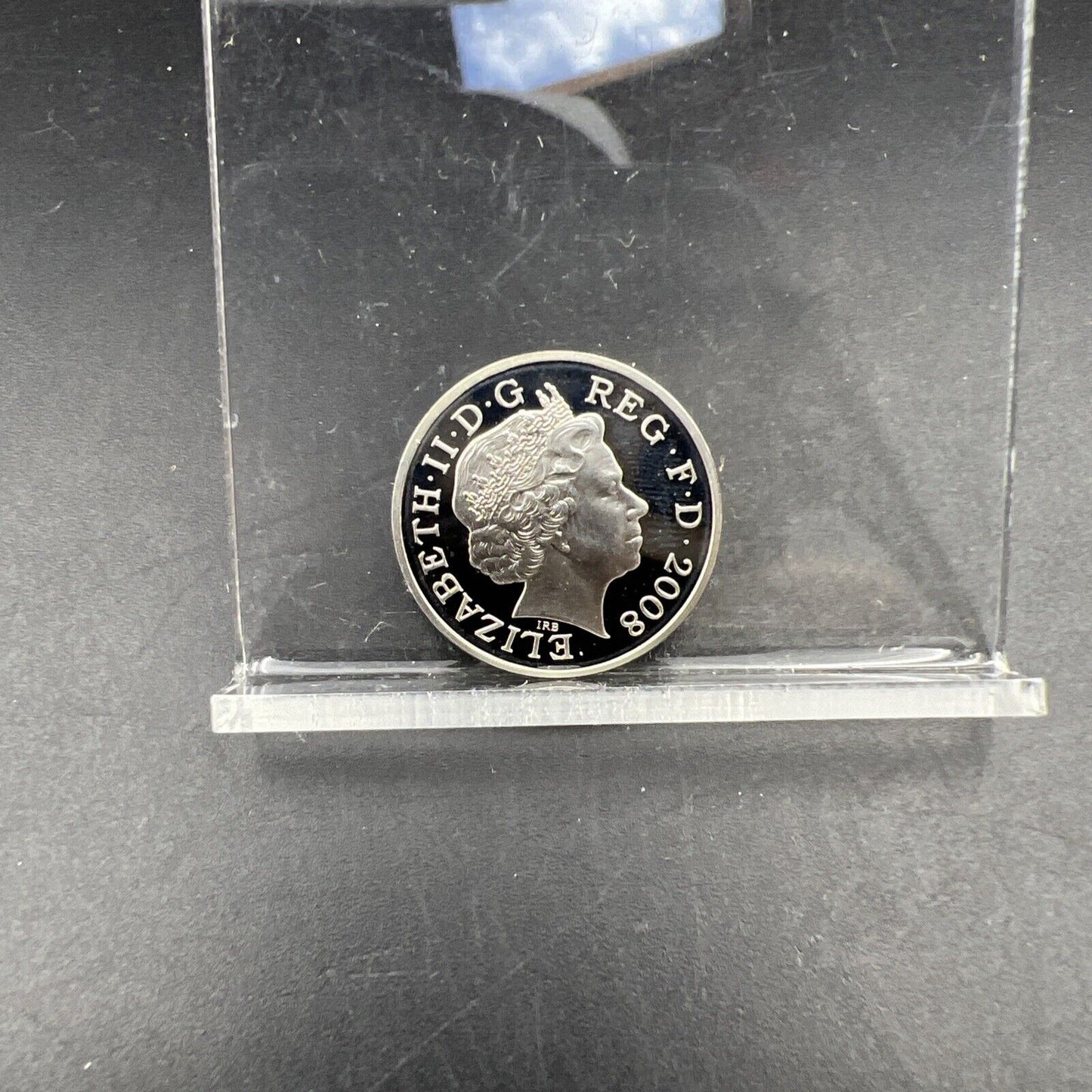 2008 Sterling Silver British One 1 Penny Coin CH Proof Royal Shield #A