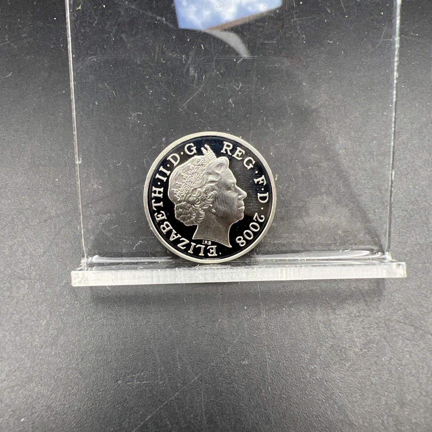 2008 Sterling Silver British One 1 Penny Coin CH Proof Royal Shield #A