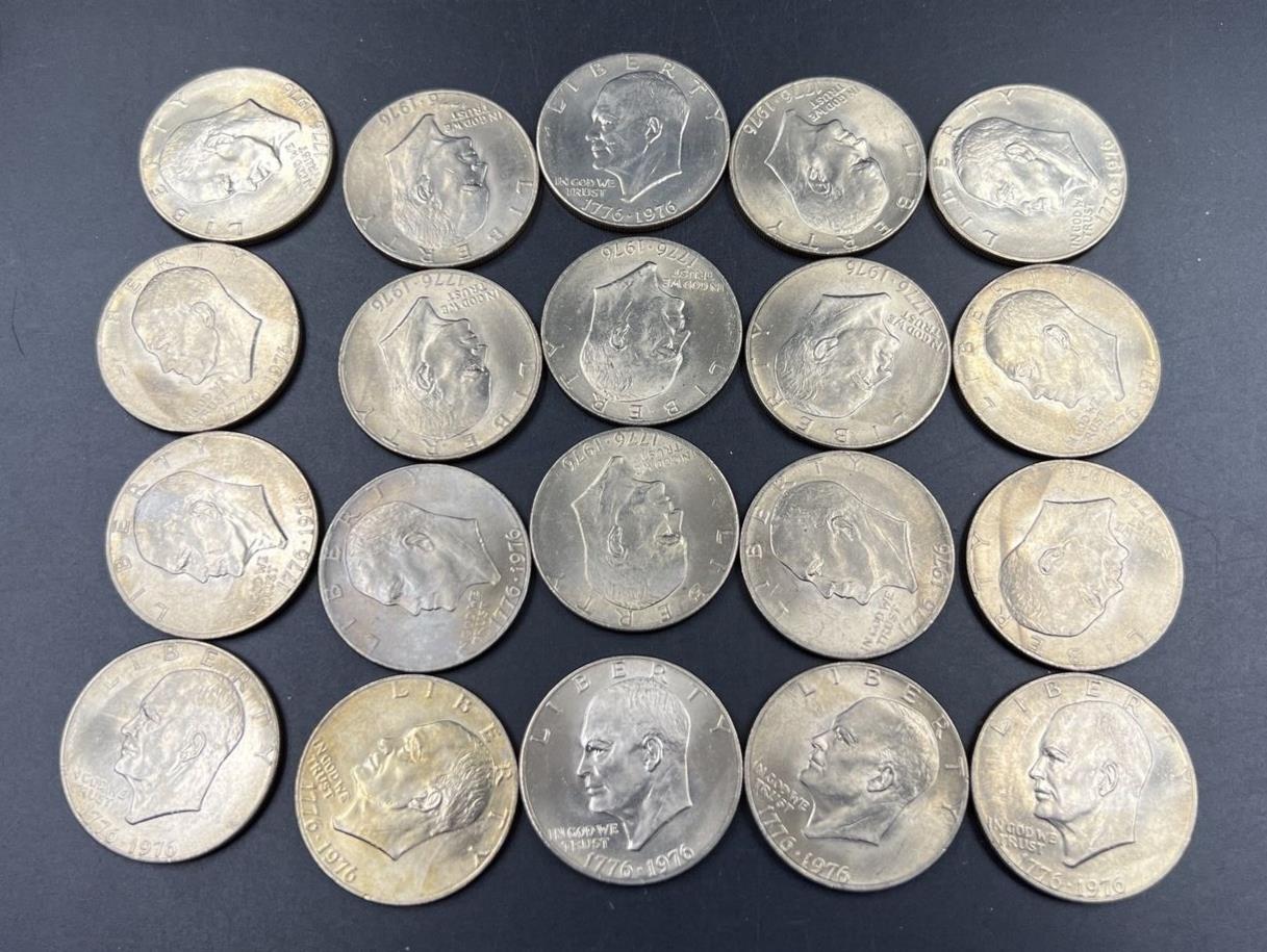 1976 P $1 Type 2 Ike Eisenhower CLAD Dollar 20 Coin Choice BU UNC Roll (exact A)