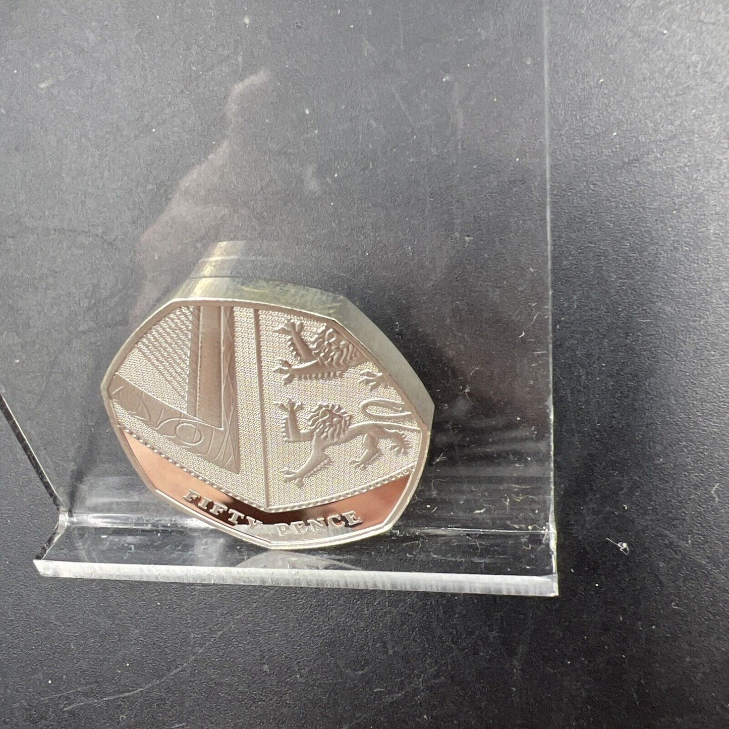 2008 Piedfort 50p United Kingdom Sterling Silver 50 Pence Coin Gem Proof Lions