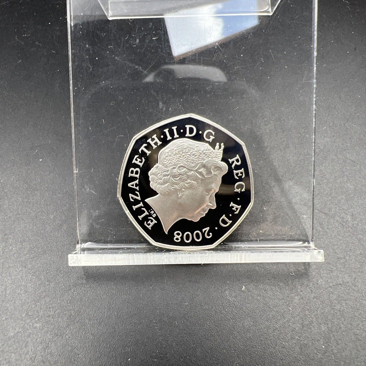 2008 Piedfort 50p United Kingdom Sterling Silver 50 Pence Coin Gem Proof Lions