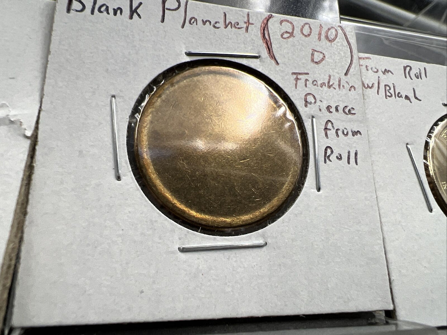 US Small Size Brass Dollar Blank Error Franklin Pierce 2010 Planchet 3 Coin Set