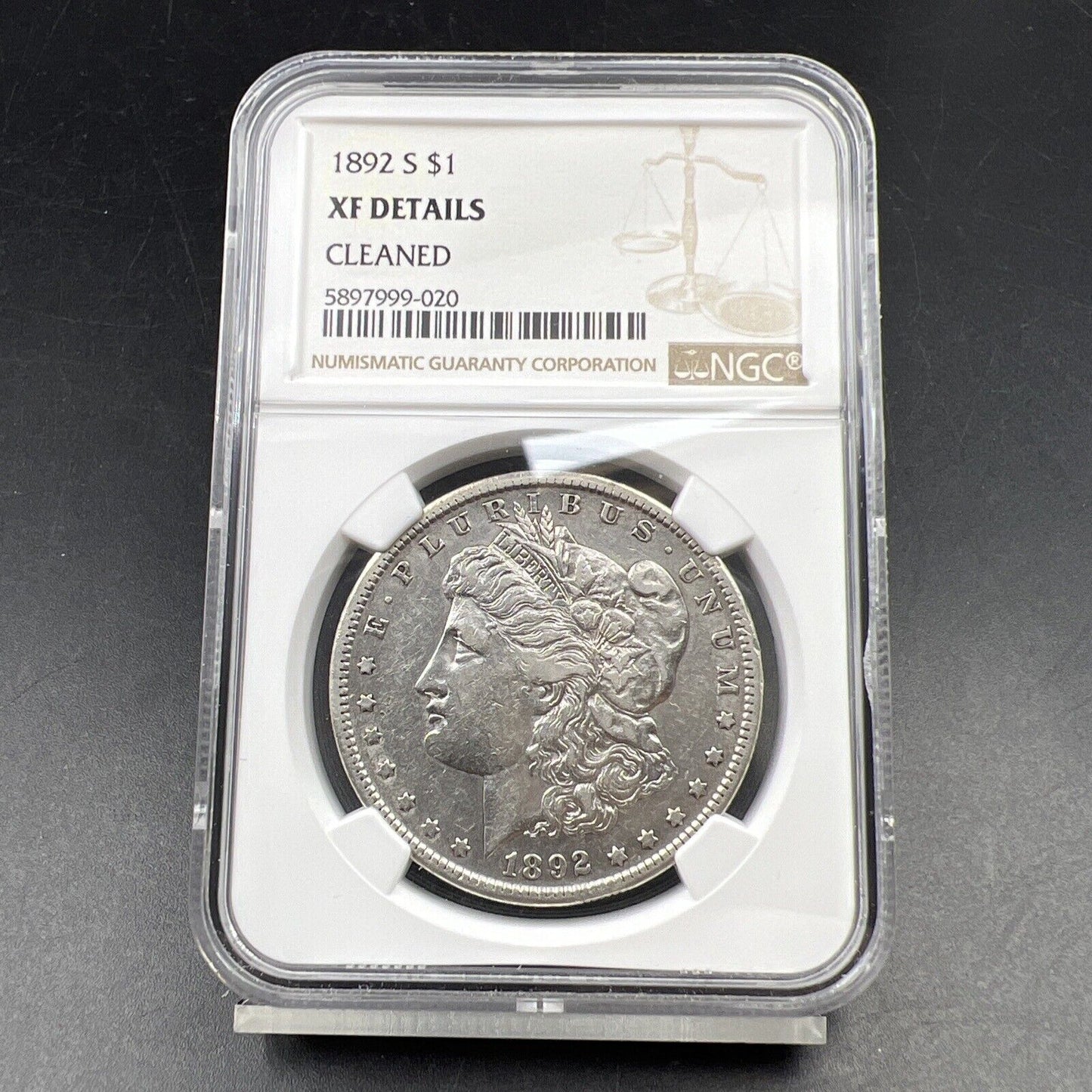 1892 S Morgan Silver Dollar - NGC EF XF Details Cleaned Nice Look Semi Key Date