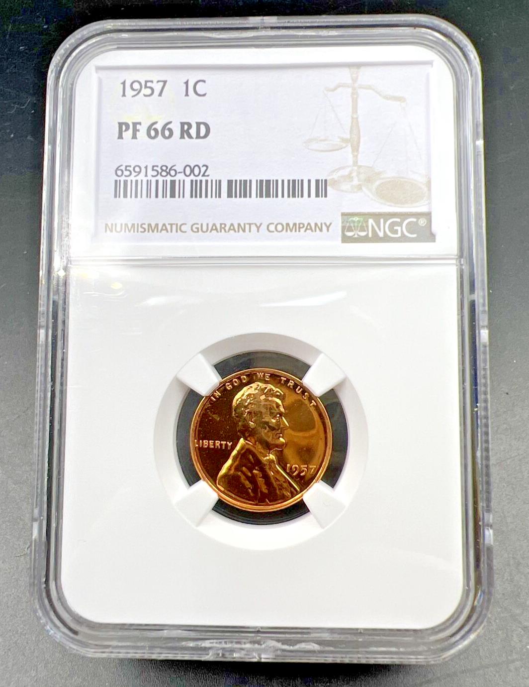 1957 Lincoln Wheat Cent Penny Coin NGC PF66 Gem Proof Certified
