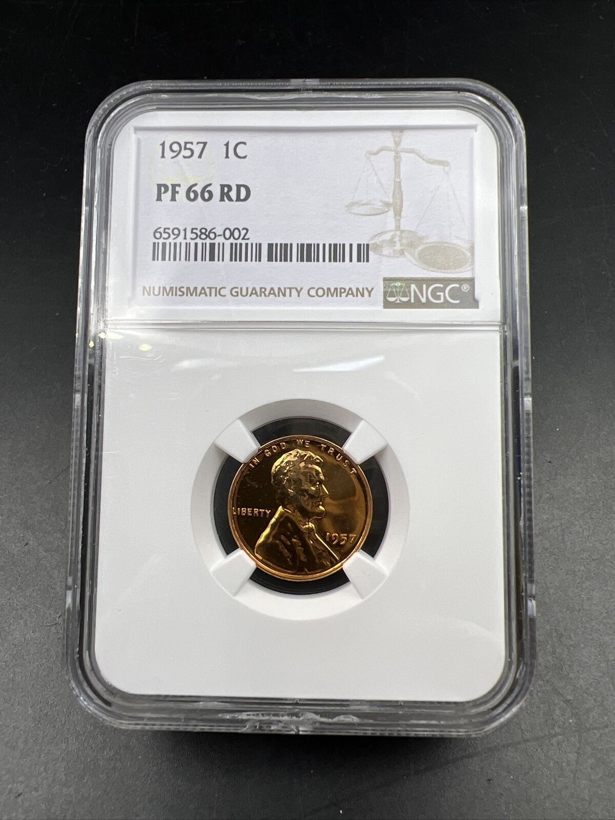 1957 Lincoln Wheat Cent Penny Coin NGC PF66 Gem Proof Certified