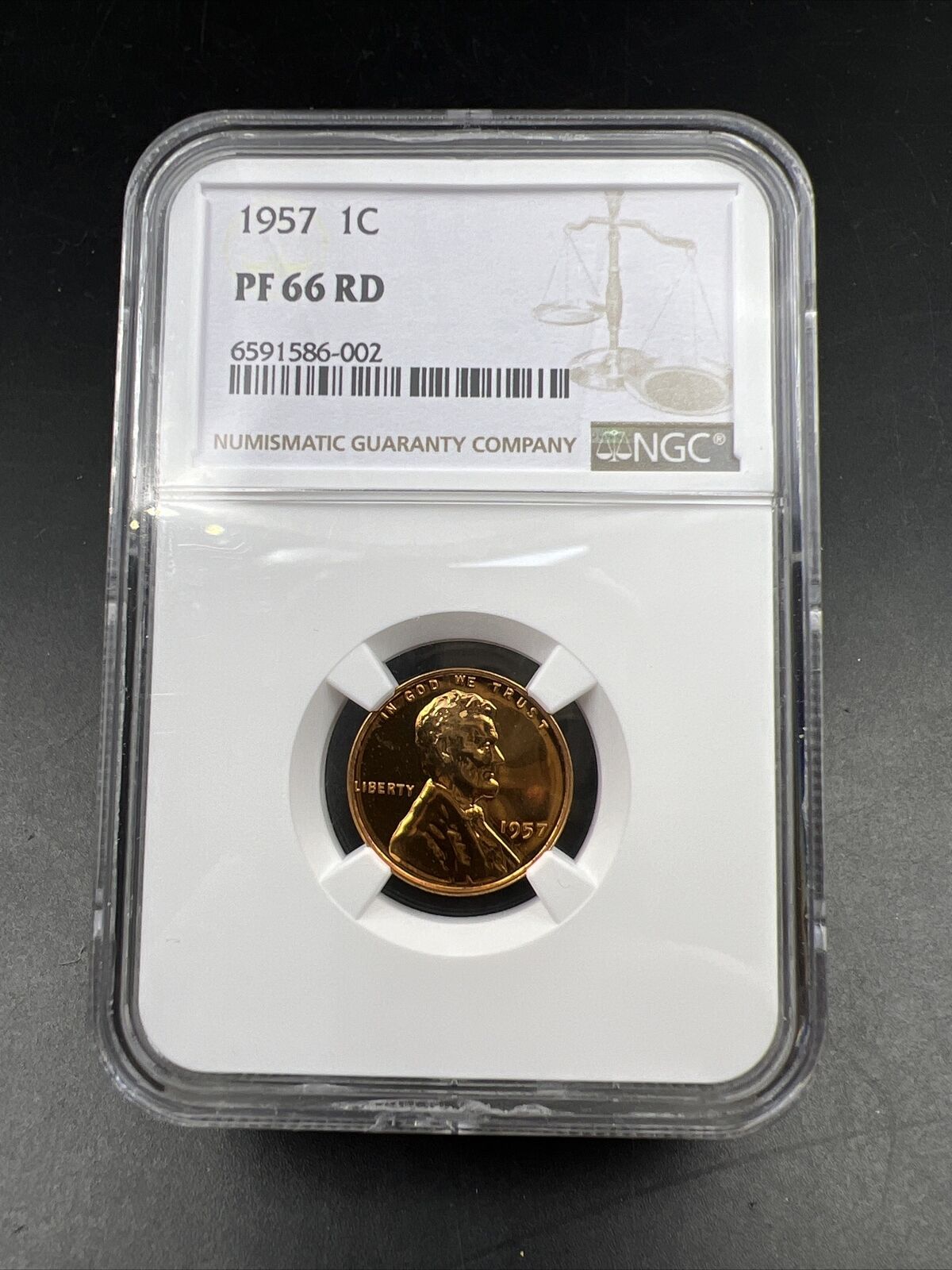 1957 Lincoln Wheat Cent Penny Coin NGC PF66 Gem Proof Certified