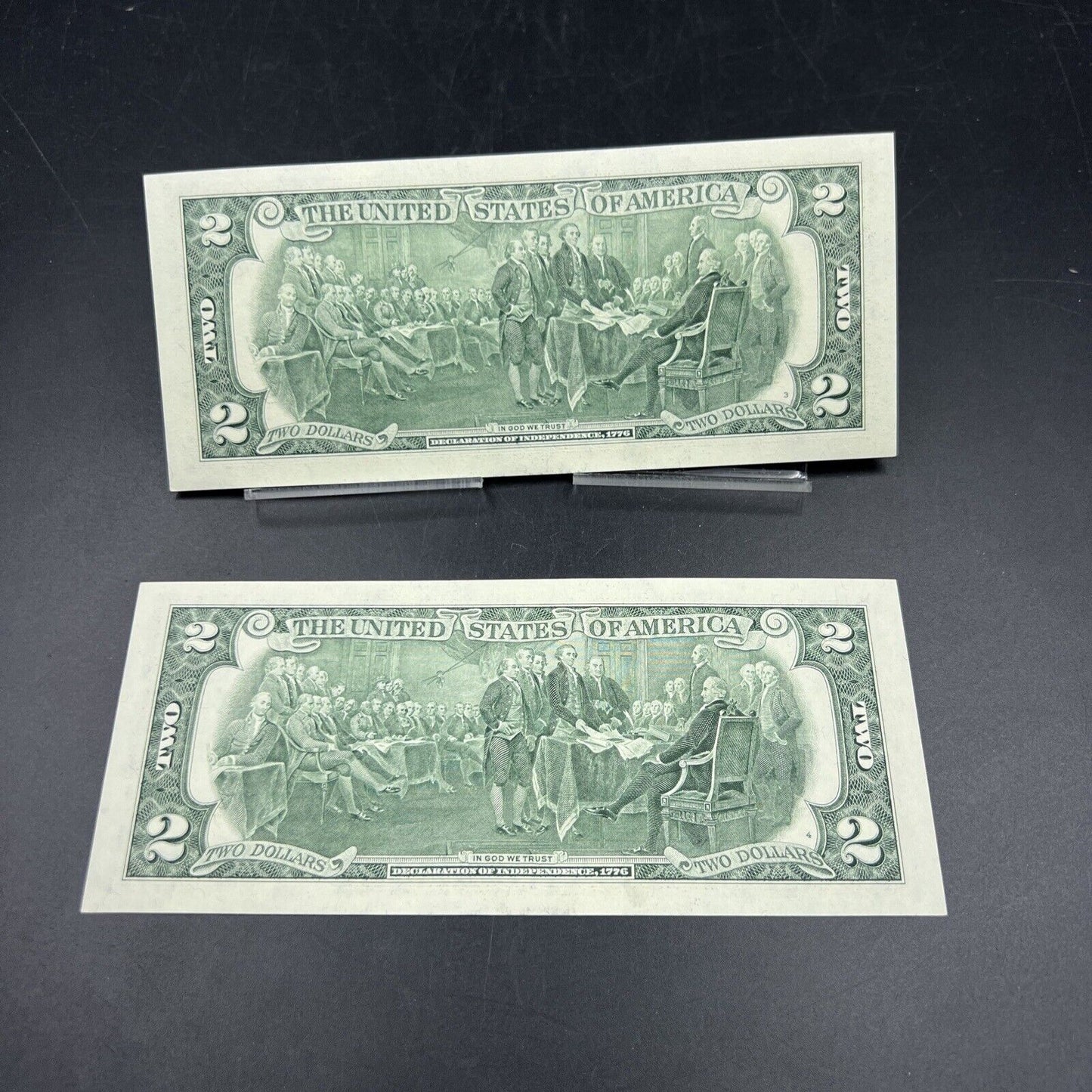 Lot of 2 2003 $2 Two Dollar FRN Federal Reserve Note Bills NEAT Serial #881