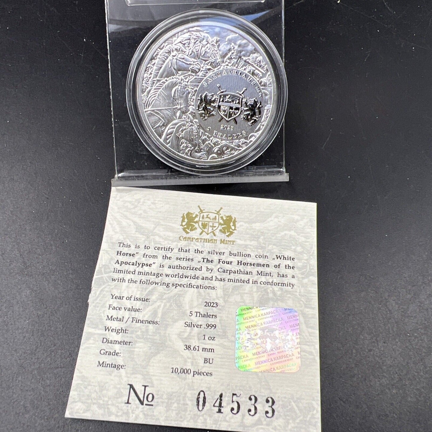 2023 5 Thalers Carpathians 1 oz Silver Four Horsemen of the Apocalypse BU