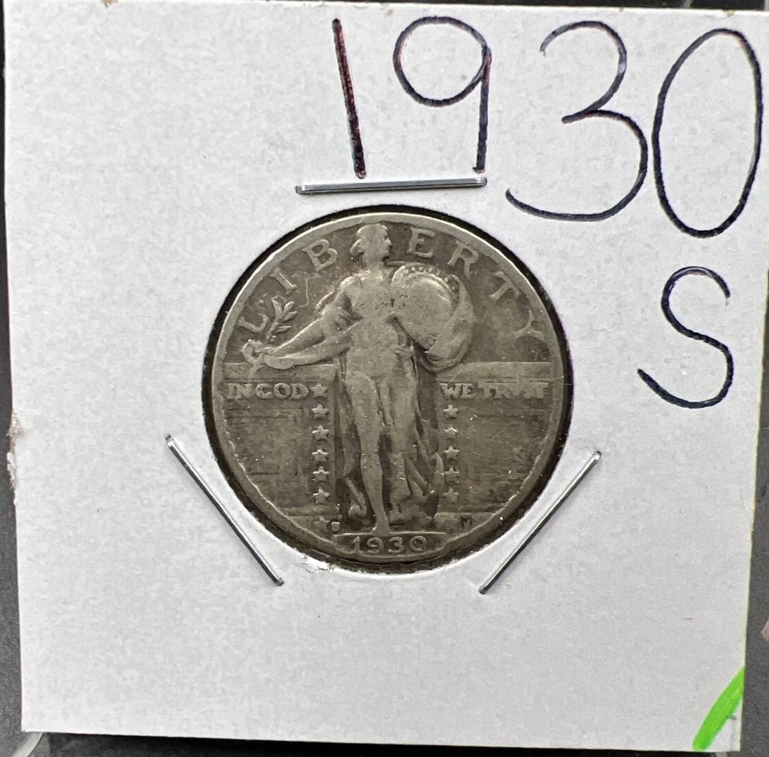 1930 S Standing Liberty Silver Quarter Coin Choice Fine Circ