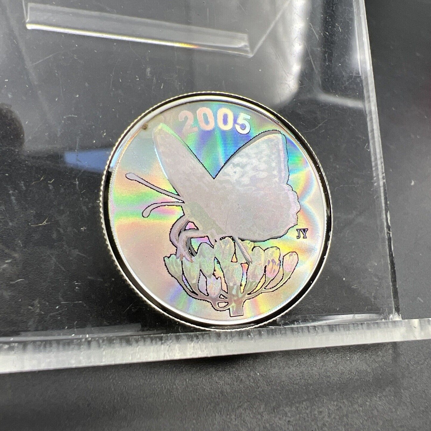 2005 50c Canada Butterfly Fifty Cents Holographic Silver Gem Proof Coin