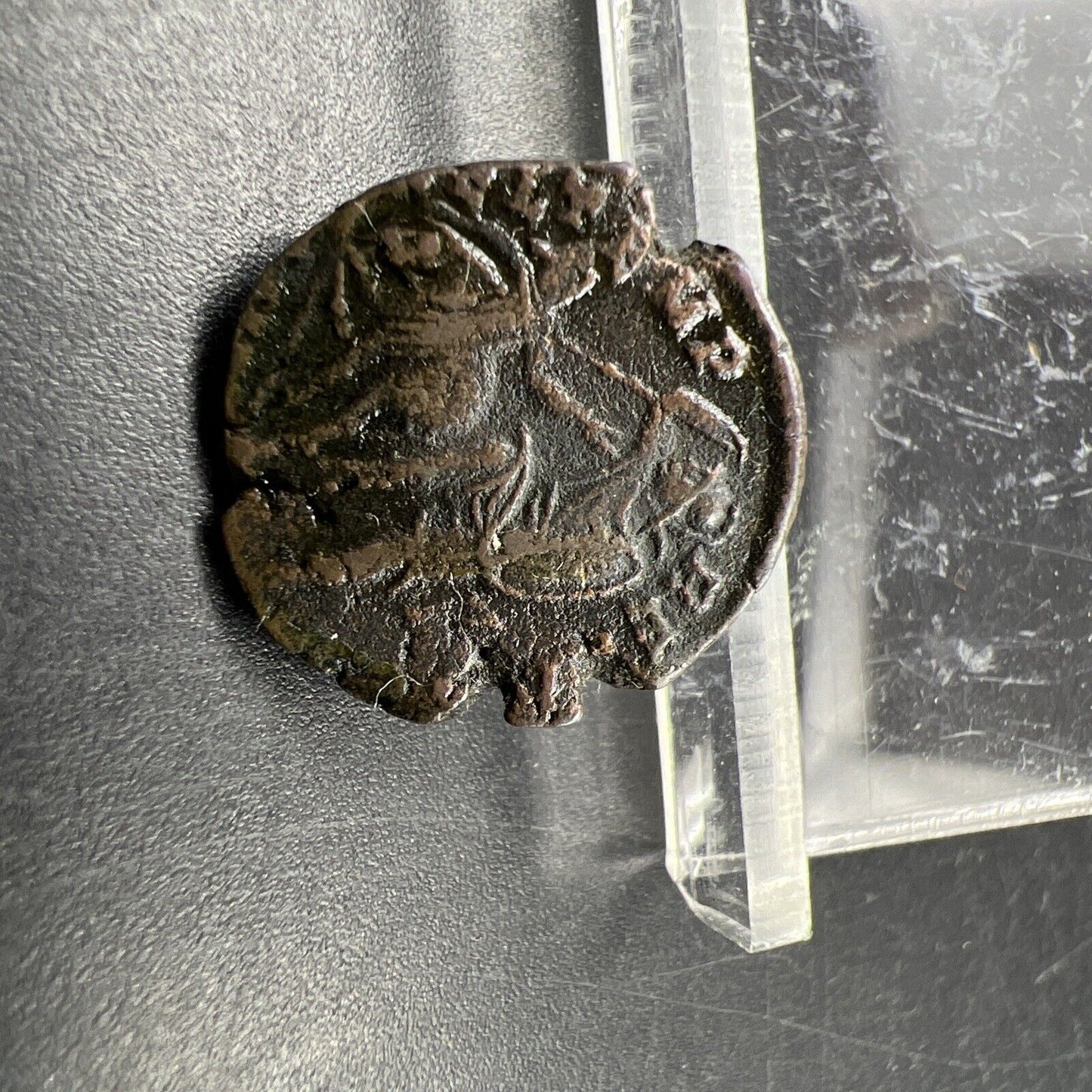 Constantius II 337-361 AE Follis Ancient Rome Roman Coin Binummis VF Circ #107AE