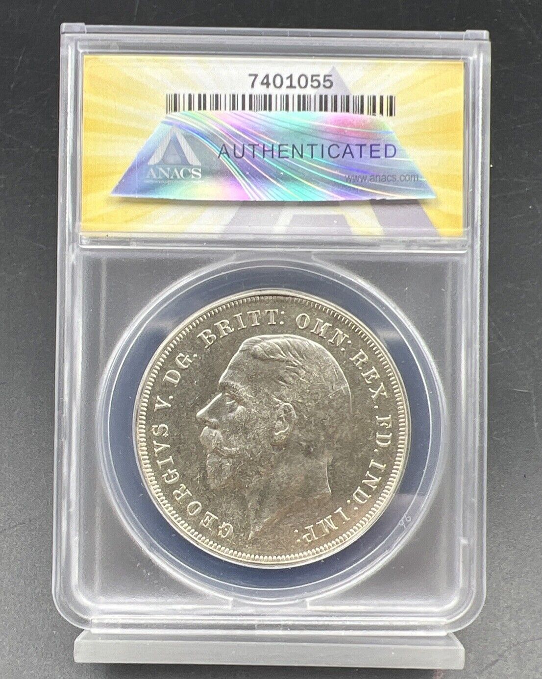 1935 Great Britain Silver Crown Coin MS63 ANACS CH BU Incuse Edge Lettering