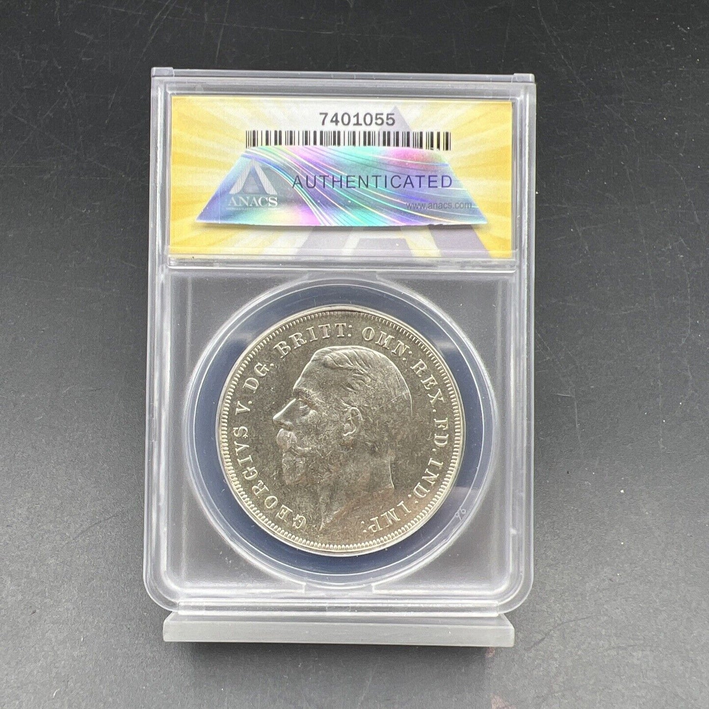1935 Great Britain Silver Crown Coin MS63 ANACS CH BU Incuse Edge Lettering