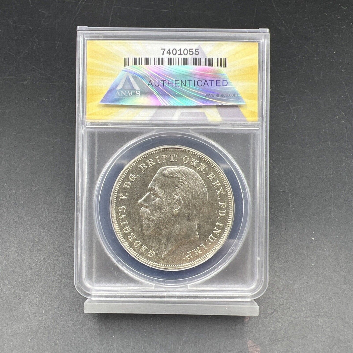 1935 Great Britain Silver Crown Coin MS63 ANACS CH BU Incuse Edge Lettering