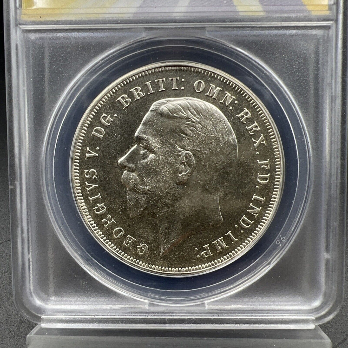 1935 Great Britain Silver Crown Coin MS63 ANACS CH BU Incuse Edge Lettering