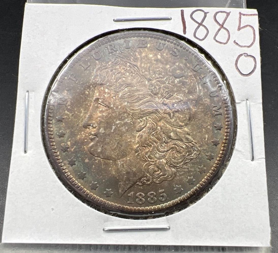 1885 O $1 Morgan silver Dollar Coin Choice BU UNC PQ * Toning Toner