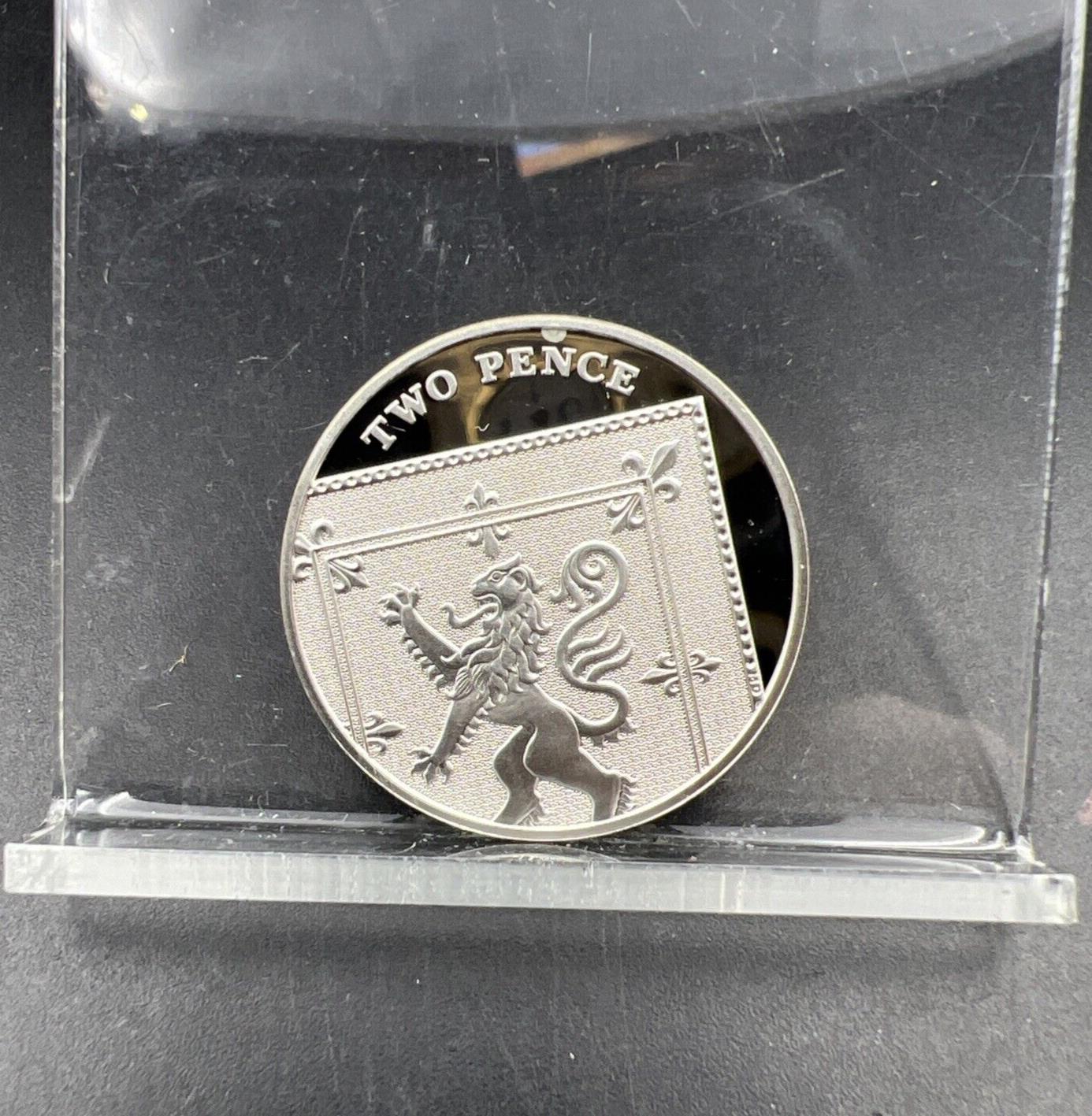 2008 Great Britain British Sterling Silver 2 Pence Coin Gem Proof Royal Shield