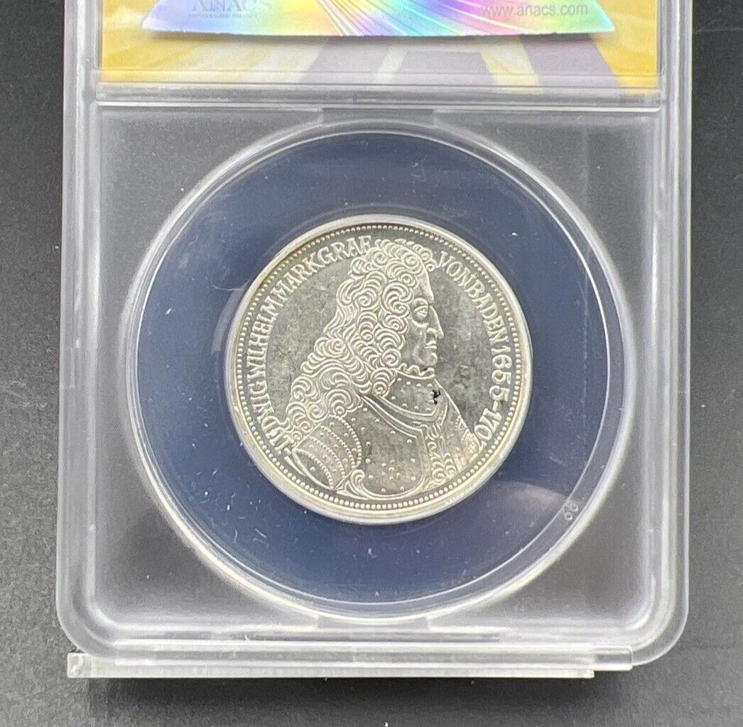1955 G 5M West Germany Baden 5 Five Marks Silver Coin ANACS MS62 #043