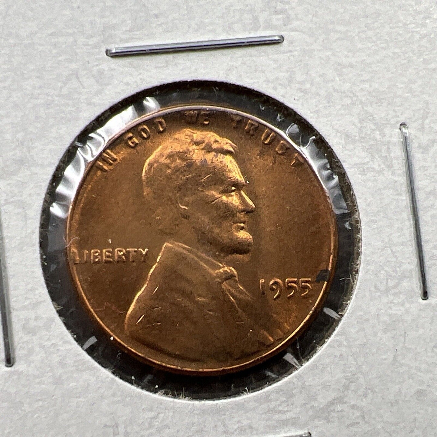 1955 P 1c Lincoln Wheat Cent Penny Coin Poor Man Strike Double Die BU RB #AV