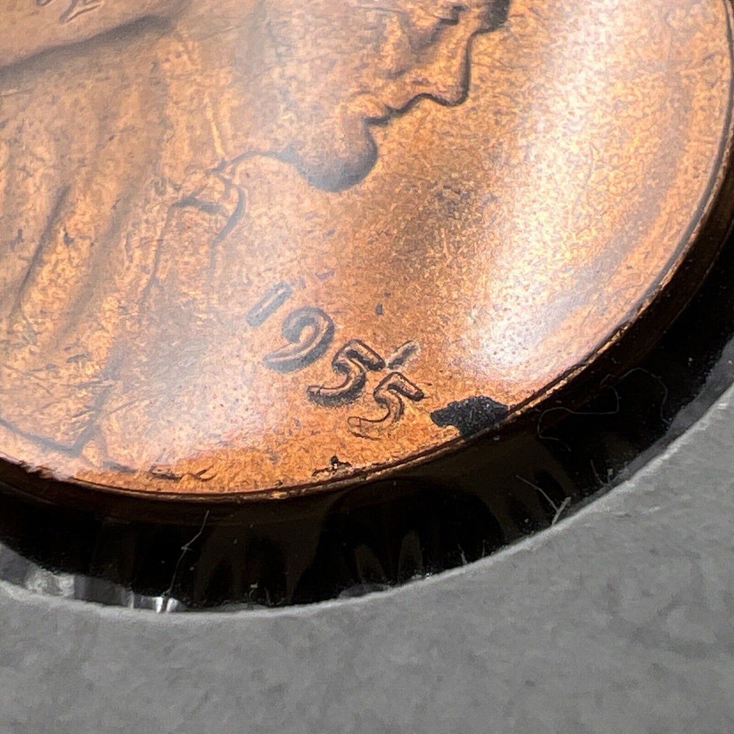 1955 P 1c Lincoln Wheat Cent Penny Coin Poor Man Strike Double Die BU RB #AV