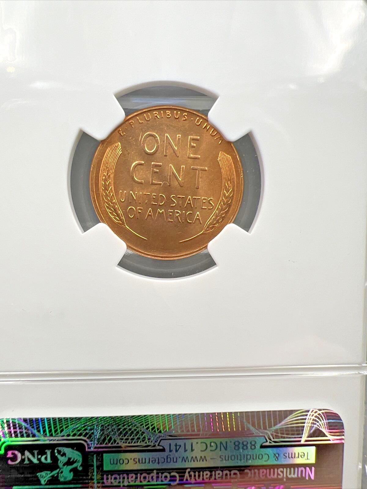 1957 D Lincoln Wheat Cent Penny Coin NGC MS66 RED Gem BU Certified