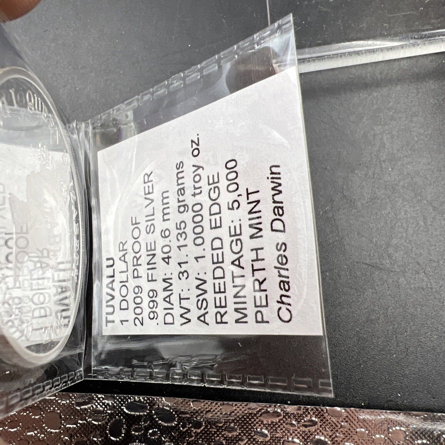 2009 Tuvalu 1 Oz .999 Fine Silver Charles Darwin Commemorative Ounce Coin Proof