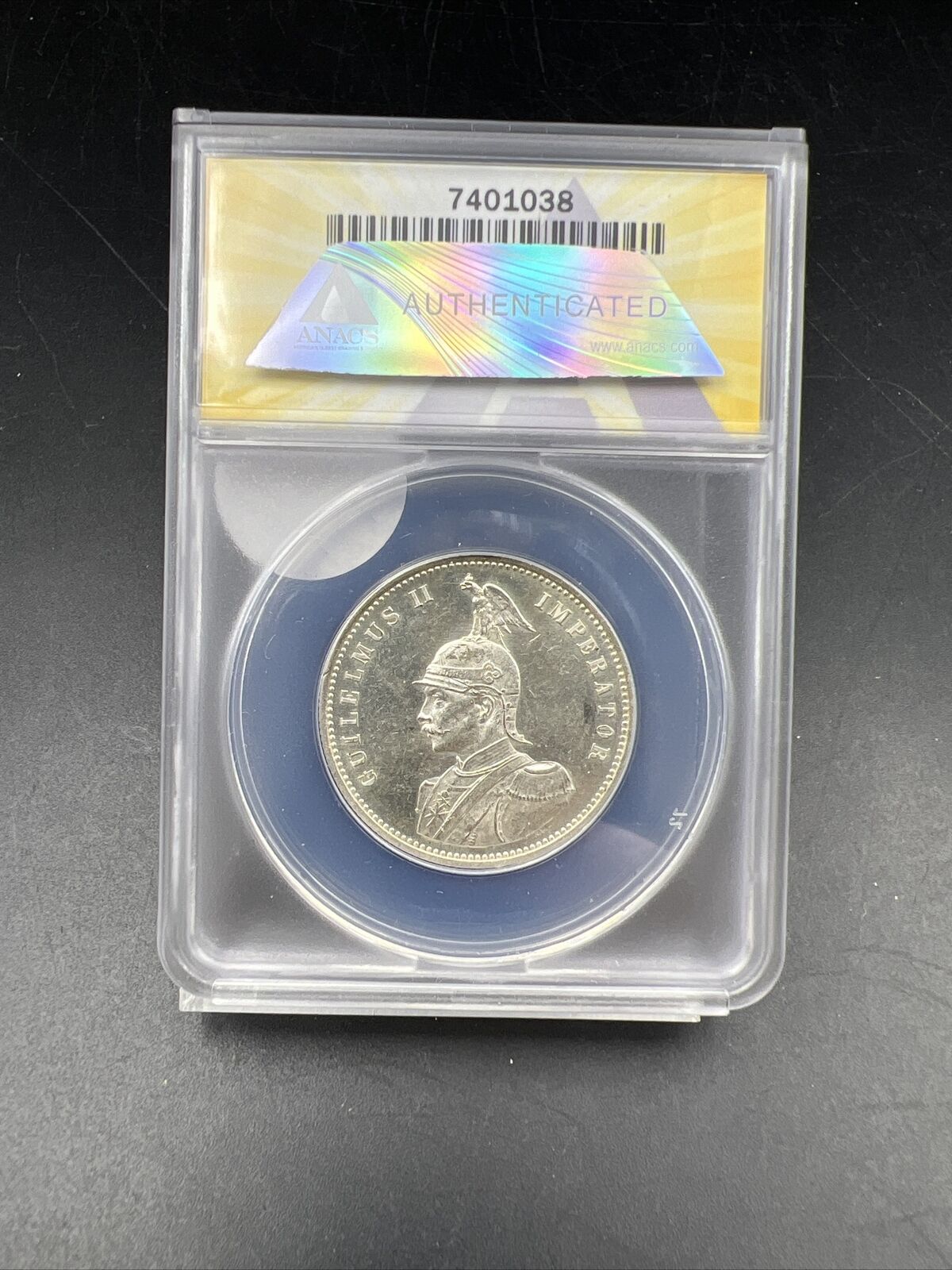 1892 German East African Wihelm II 1 Rupie Silver Coin BU MS61 ANACS Certified