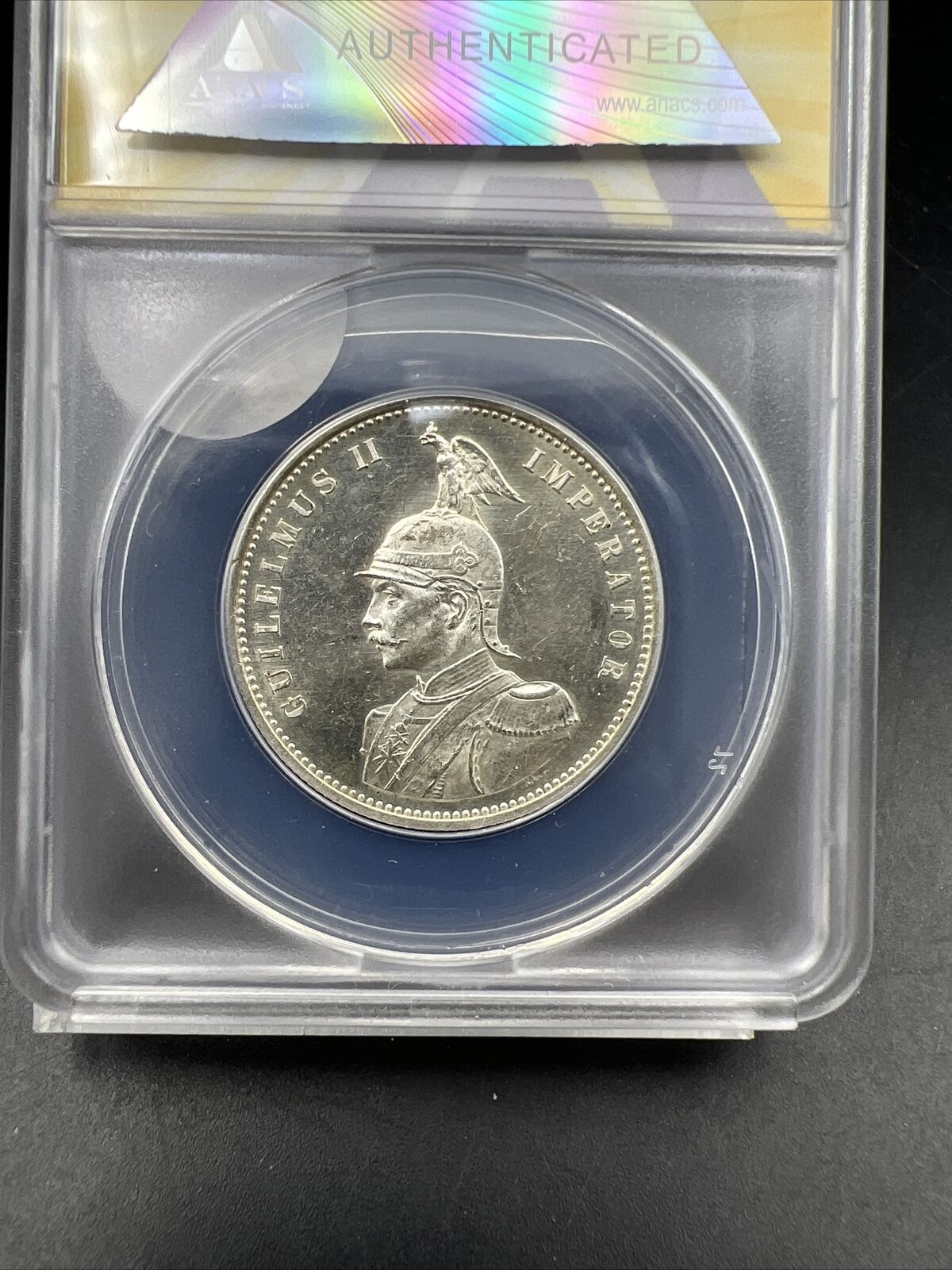 1892 German East African Wihelm II 1 Rupie Silver Coin BU MS61 ANACS Certified