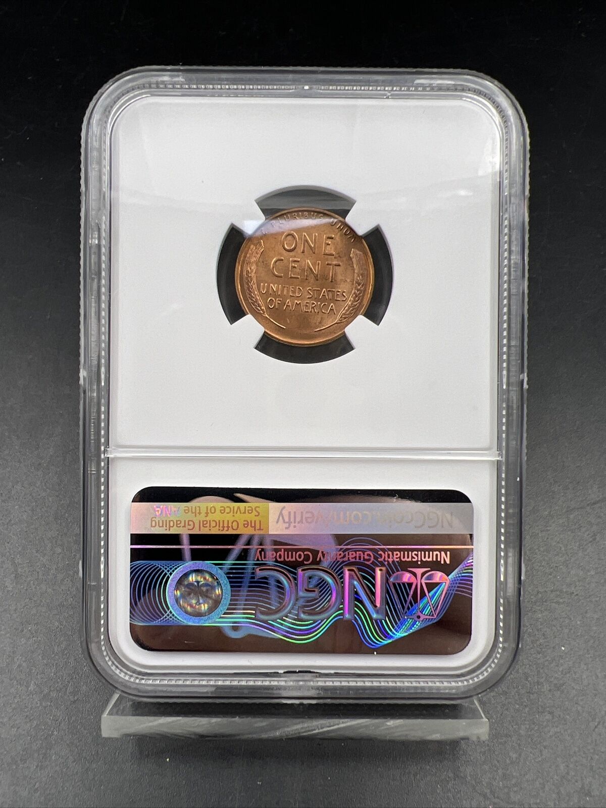 1955 D Lincoln Wheat Cent Penny Coin NGC MS66 RED #032 Die chip in Liberty