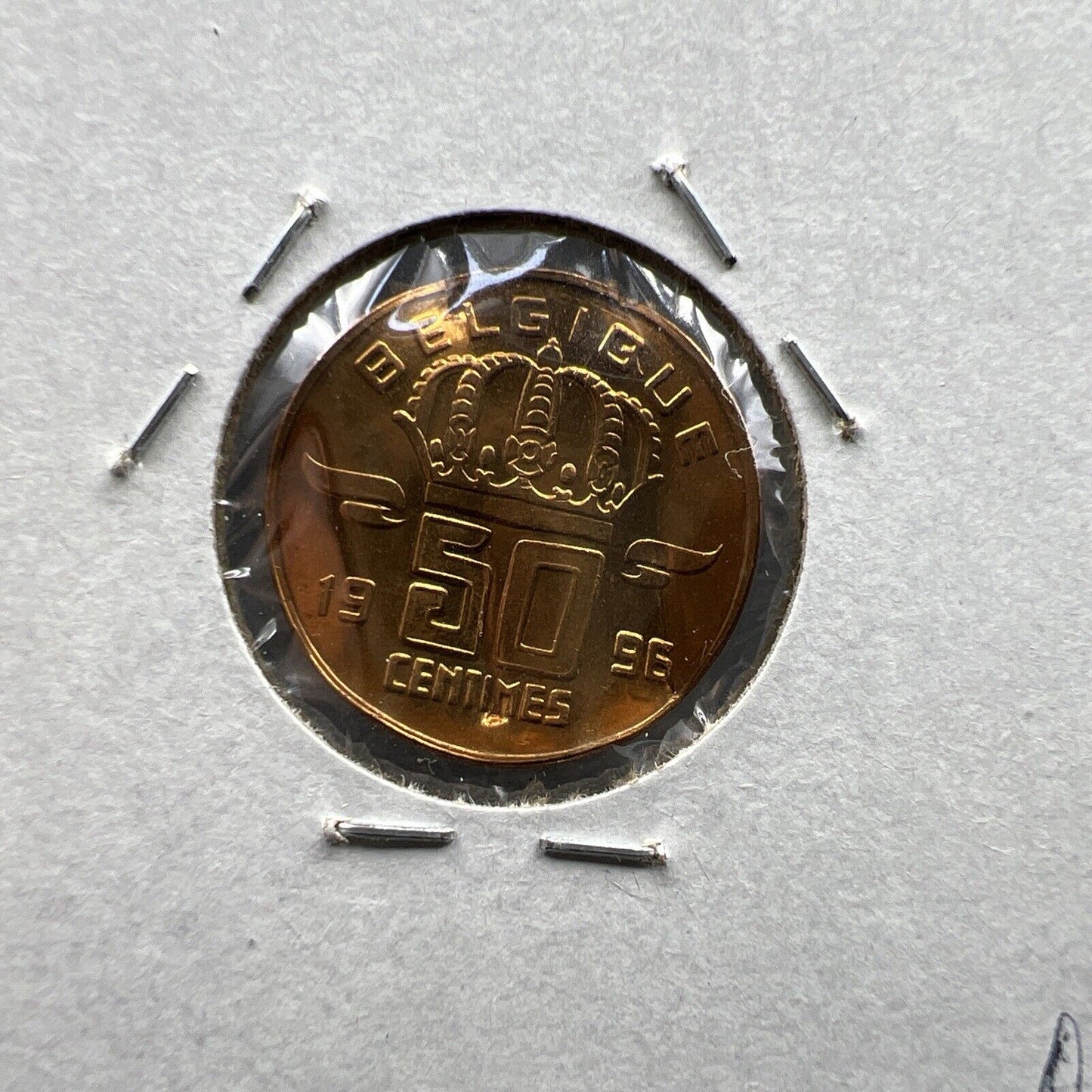 Belgium Waffle Waffled Error Coin 1999 50 Centimes UNC #A