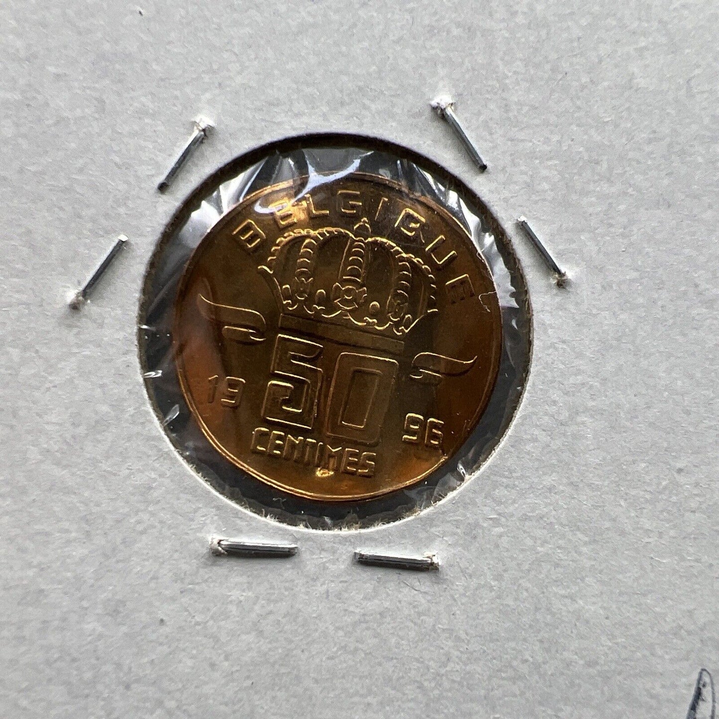 Belgium Waffle Waffled Error Coin 1999 50 Centimes UNC #A