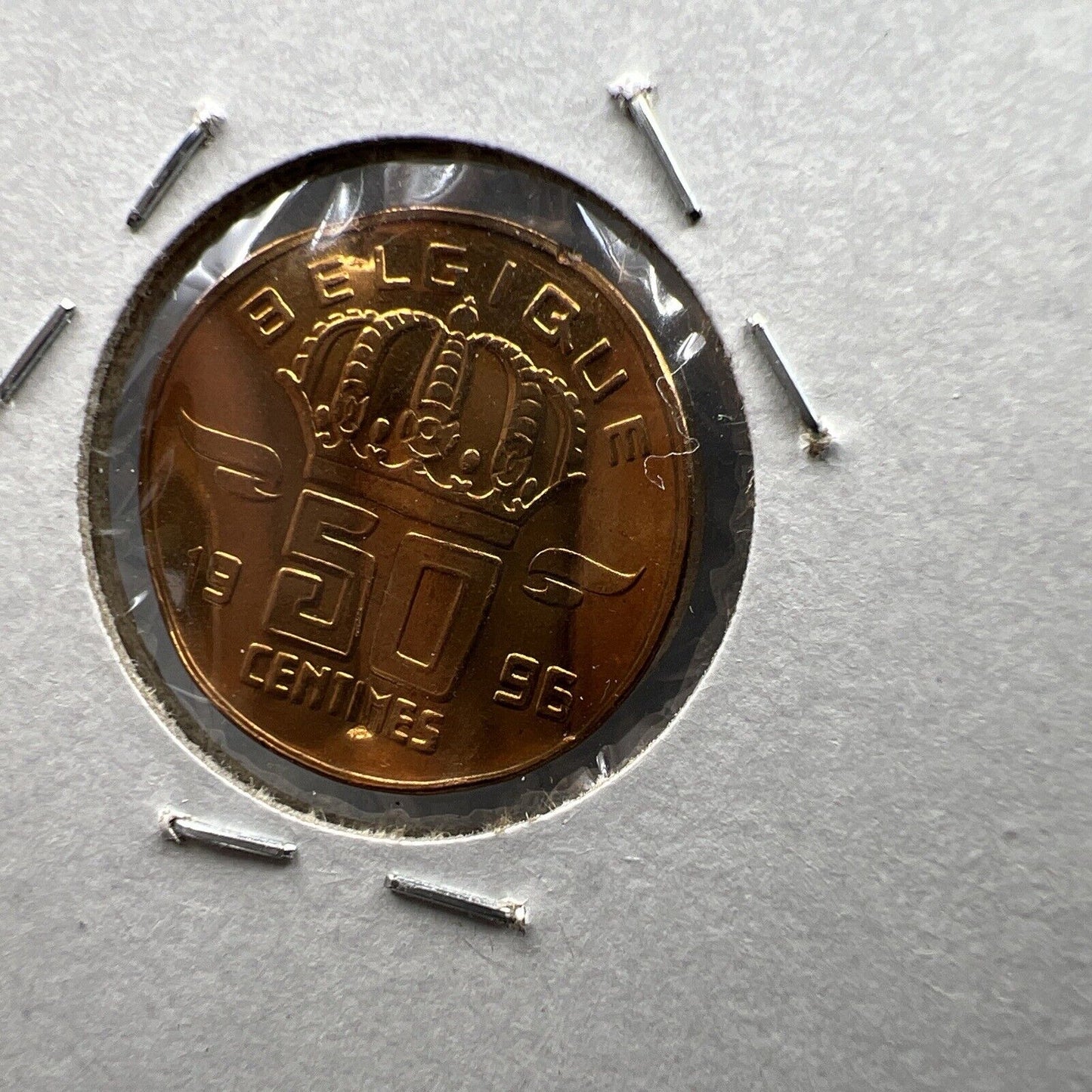 Belgium Waffle Waffled Error Coin 1999 50 Centimes UNC #A