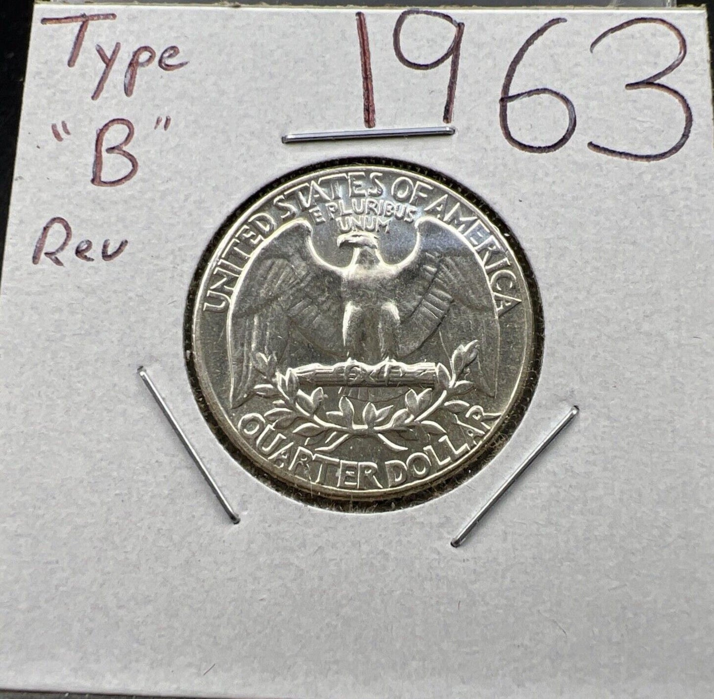 1963 P 25C Washington Quarter Silver Coin Choice BU Uncirculated Type B Rev #1