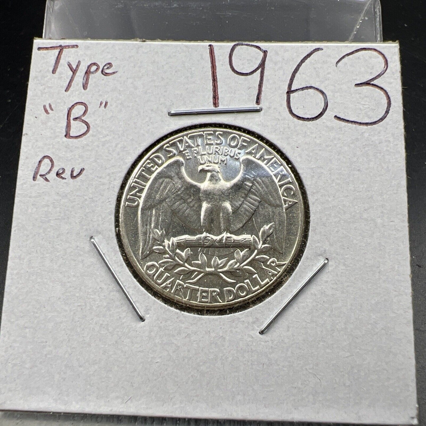 1963 P 25C Washington Quarter Silver Coin Choice BU Uncirculated Type B Rev #1