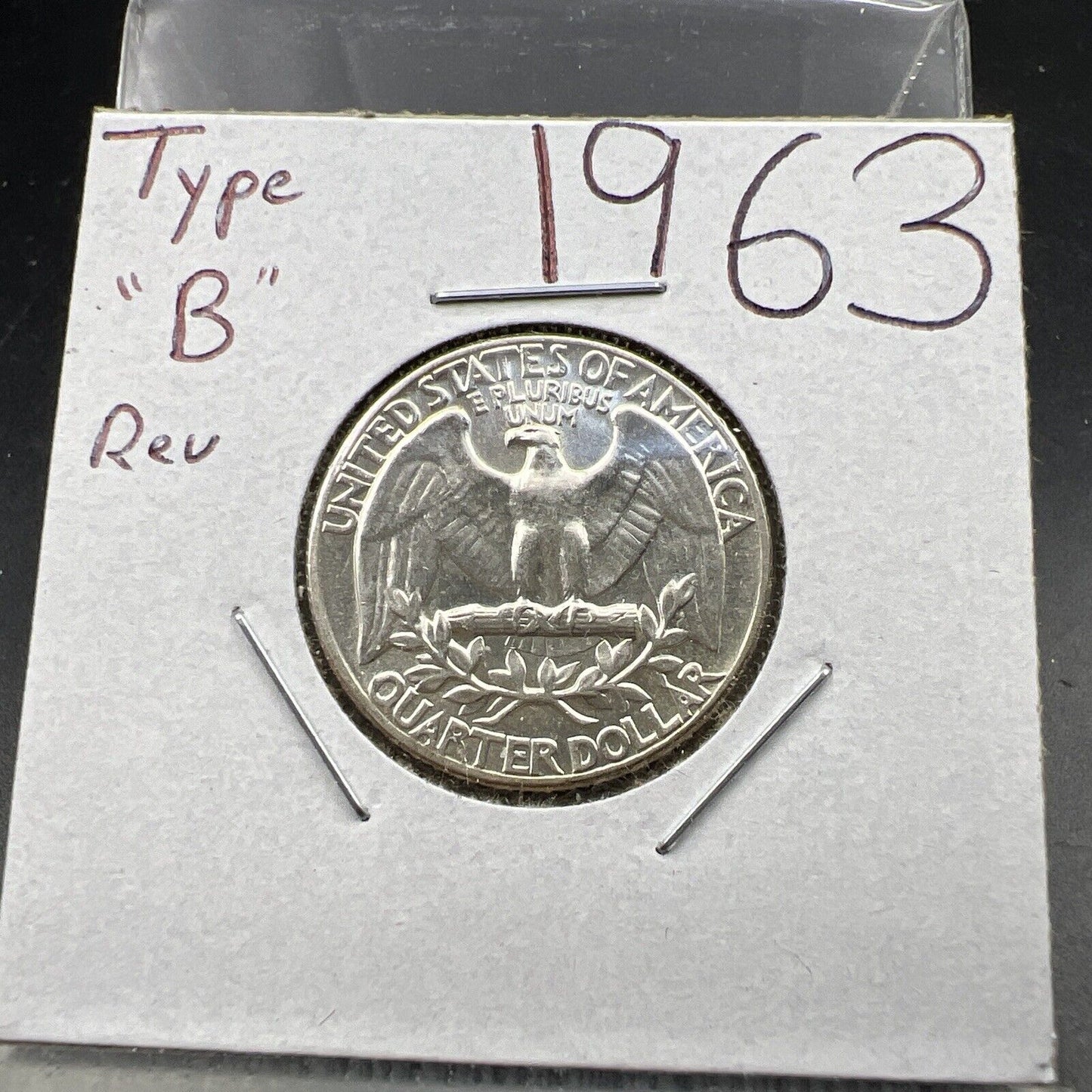 1963 P 25C Washington Quarter Silver Coin Choice BU Uncirculated Type B Rev #1