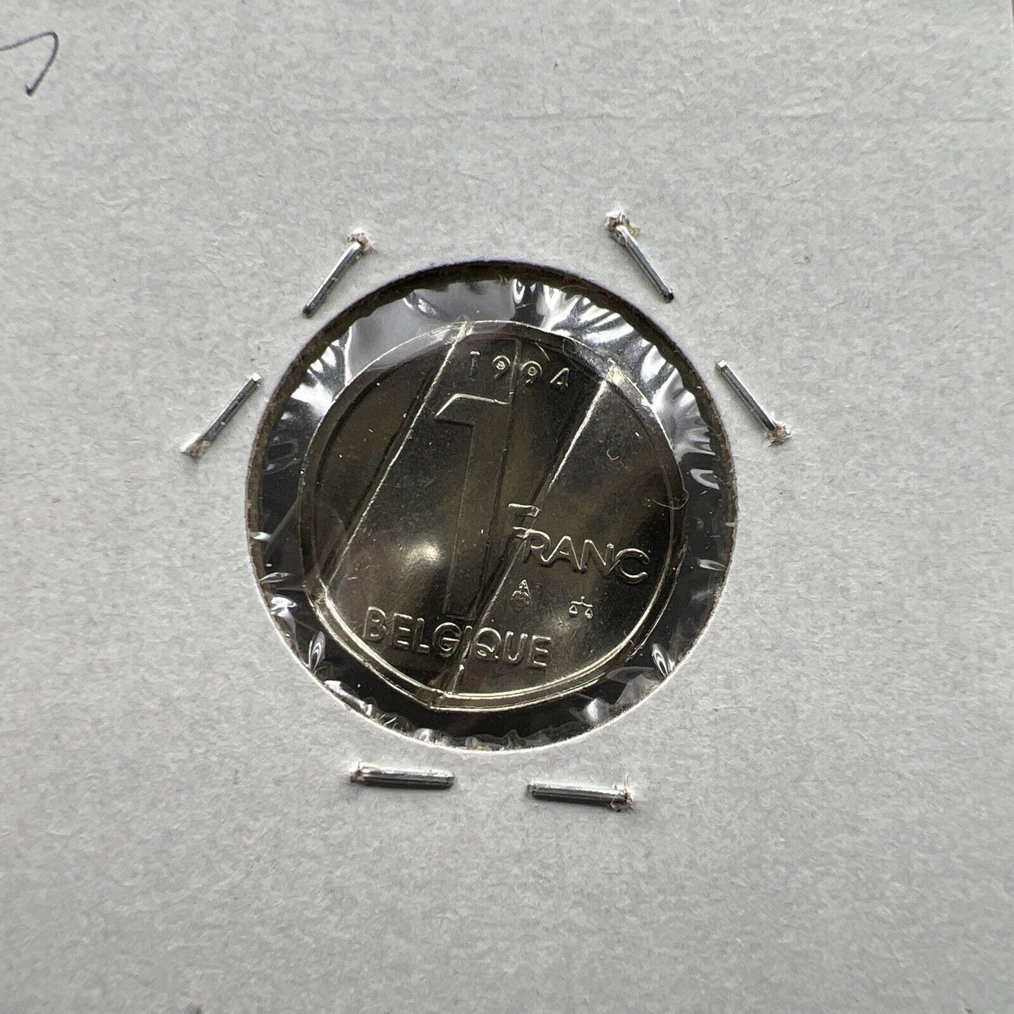 Belgium Waffle Waffled Error Coin 1994 1 Franc UNC #C